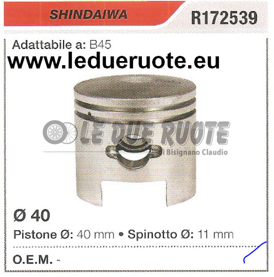 R172539 PISTONE COMPLETO SHINDAIWA B45 DECESPUGLIATORE Ø 40 SPINOTTO 11