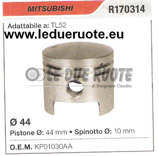 KP01030AA PISTONE COMPLETO MITSUBISHI TL52 MOTOSEGA DECESPUGLIATORE Ø 44 SPIN 10