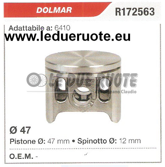 R172563 PISTONE COMPLETO DOLMAR 6410 MOTOSEGA Ø 47 SPINOTTO 12