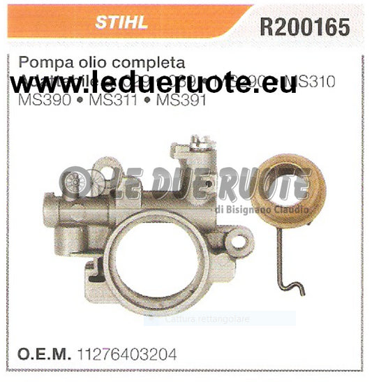 11276403204 POMPA OLIO COMPLETA MOTOSEGA STIHL 029 039 MS290 MS310 ALTA QUALITÀ