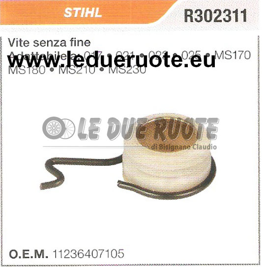 11236407105 VITE SENZA FINE POMPA OLIO MOTOSEGA STIHL MS180 MS210 ALTA QUALITÀ