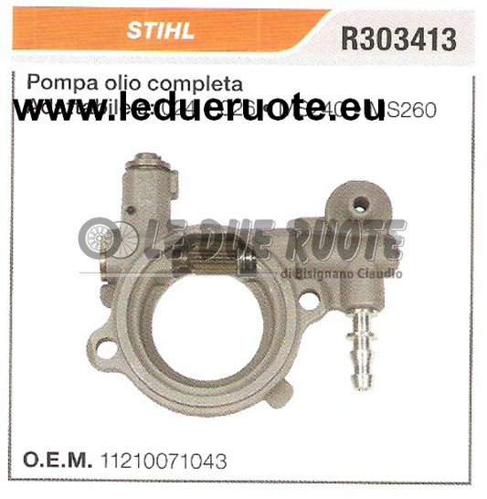 11210071043 POMPA OLIO COMPLETA MOTOSEGA STIHL 024 026 MS240 MS260 ALTA QUALITÀ