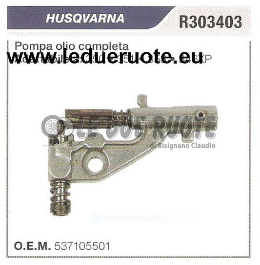 537105501 POMPA OLIO COMPLETA MOTOSEGA HUSQVARNA 350 351 353 346XP ALTA QUALITÀ