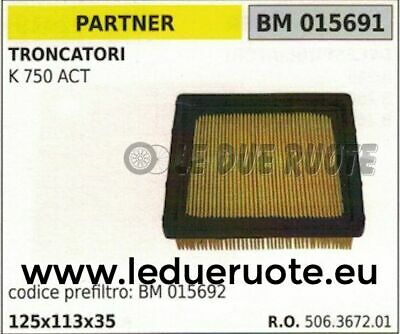506367201 FILTRO ARIA TRONCATORE TRONCATRICE PARTNER K 750 ACT 135x113x35