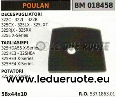 537186301 SPUGNA FILTRO ARIA TAGLIASIEPI TOSASIEPE POULAN 325HDA55 X-SERIES