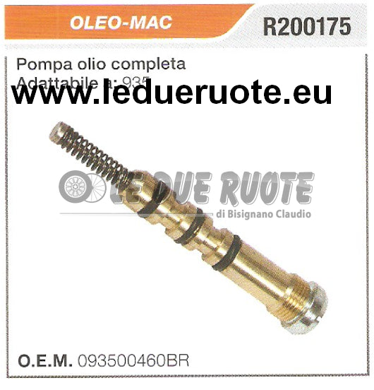 093500460BR POMPA OLIO COMPLETA MOTOSEGA OLEO MAC 935 HQ ORIGINALE