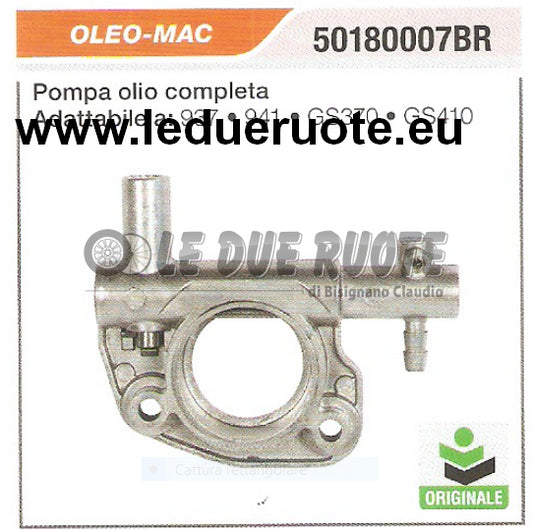 50180007BR POMPA OLIO COMPLETA MOTOSEGA OLEO MAC 937 941  HQ ORIGINALE
