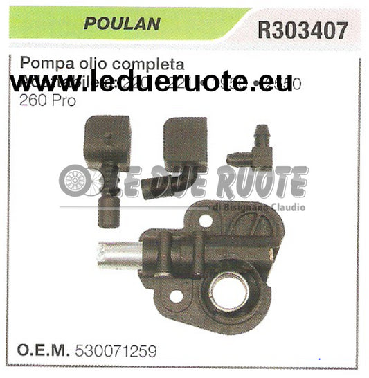 530071259 POMPA OLIO COMPLETA MOTOSEGA POULAN 2550 260 PRO ALTA QUALITÀ