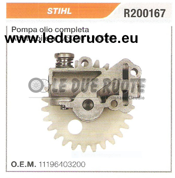 11196403200 POMPA OLIO COMPLETA MOTOSEGA STIHL MS380 MS381 ALTA QUALITÀ