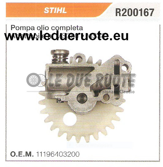 11196403200 POMPA OLIO COMPLETA MOTOSEGA STIHL MS380 MS381 ALTA QUALITÀ