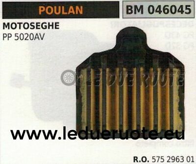 575296301 FILTRO ARIA elemento filtrante MOTOSEGA POULAN PP 5020AV