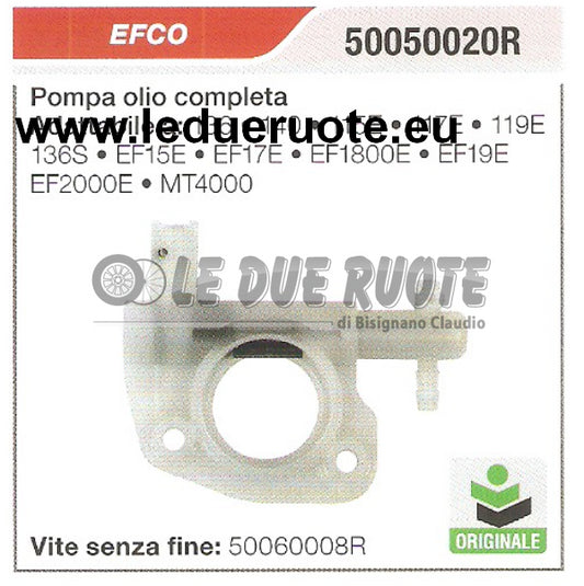 50050020R POMPA OLIO COMPLETA MOTOSEGA EFCO 136 140 ORIGINALE HQ