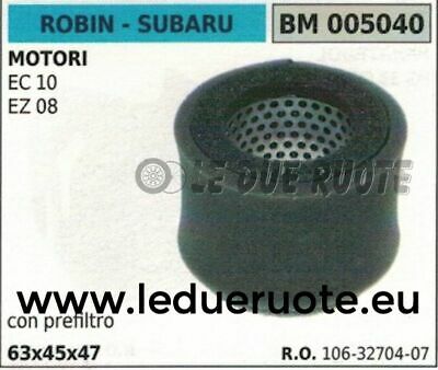 1063270407 FILTRO ARIA COMPLETO MOTORE ROBIN SUBAR EC 10 EZ 08 63x45x47