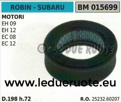 2523260207 FILTRO ARIA COMPLETO MOTORE ROBIN SUBAR EH 09 12 EC 08 12 198x72