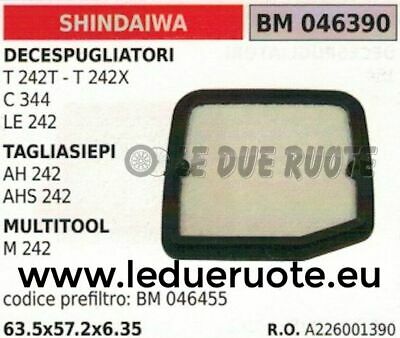 A226001390 FILTRO ARIA DECESPUGLIATORE SHINDAIWA T 242T 242X C344 63.5x57.2x6.35