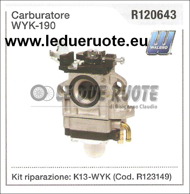 R120643 CARBURATORE A MEMBRANA WALBRO WYK 190