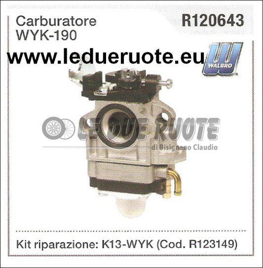 R120643 CARBURATORE A MEMBRANA WALBRO WYK 190