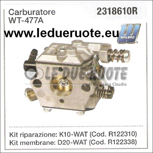 2318610R CARBURATORE A MEMBRANA WALBRO WT- 477A