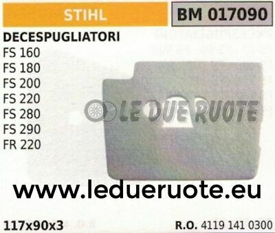 41191410300 FILTRO ARIA DECESPUGLIATORE STIHL FS 290 FR220 117x90x3