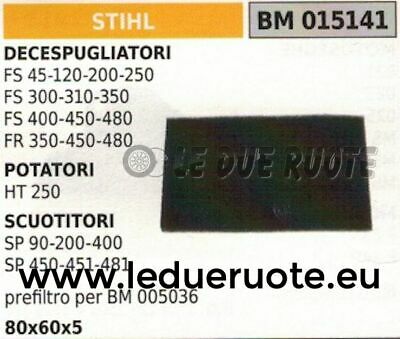 SPUGNA FILTRO ARIA POTATORE STIHL HT250 SCUOTITORE SP 90 200 400 450 451 481