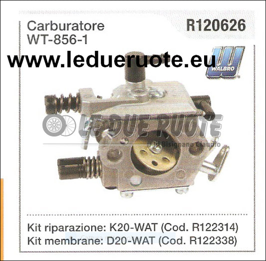 R120626 CARBURATORE A MEMBRANA WALBRO Wt - 856 - 1