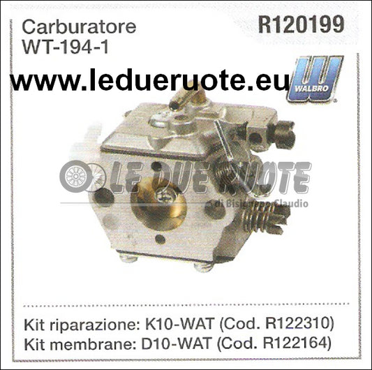 R120199 CARBURATORE A MEMBRANA WALBRO WT - 194 - 1