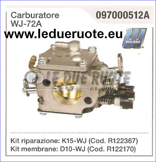 097000512A CARBURATORE A MEMBRANA WALBRO WJ - 72A