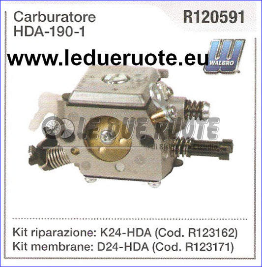 R120591 CARBURATORE A MEMBRANA WALBRO HDA - 190 - 1
