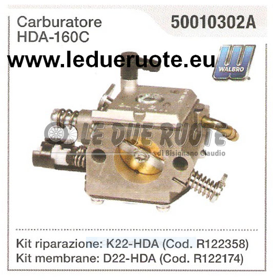 50010302A CARBURATORE A MEMBRANA WALBRO HDA - 160C