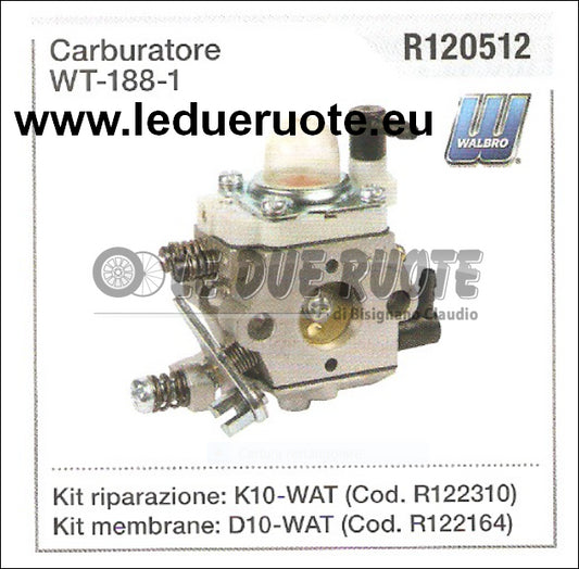 R120512 CARBURATORE A MEMBRANA WALBRO WT - 188 - 1