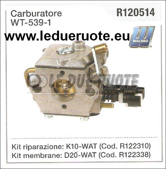 R120514 CARBURATORE A MEMBRANA WALBRO WT - 539 - 1