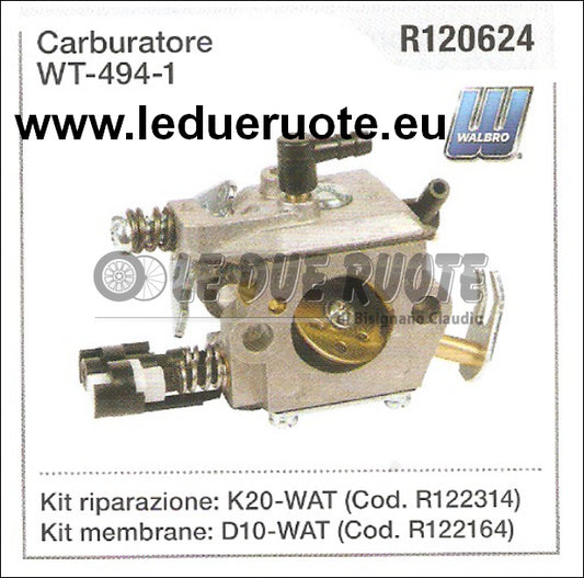 R120624 CARBURATORE A MEMBRANA WALBRO WT - 494 - 1