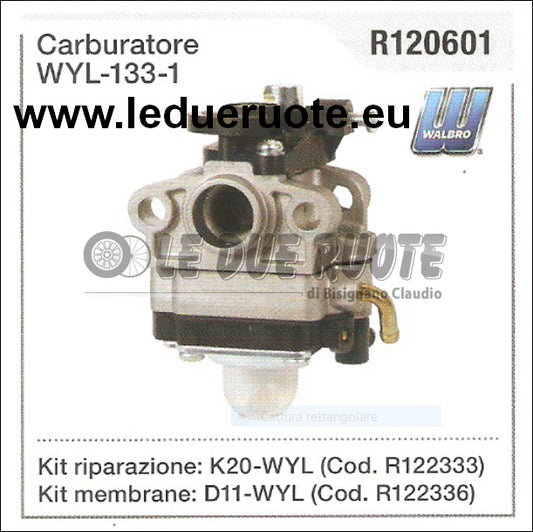 R120601 CARBURATORE A MEMBRANA WALBRO WYL - 133 - 1