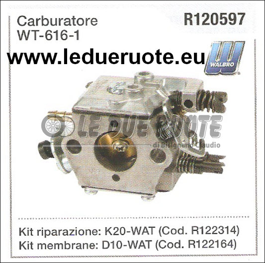 R120597 CARBURATORE A MEMBRANA WALBRO WT - 616 - 1