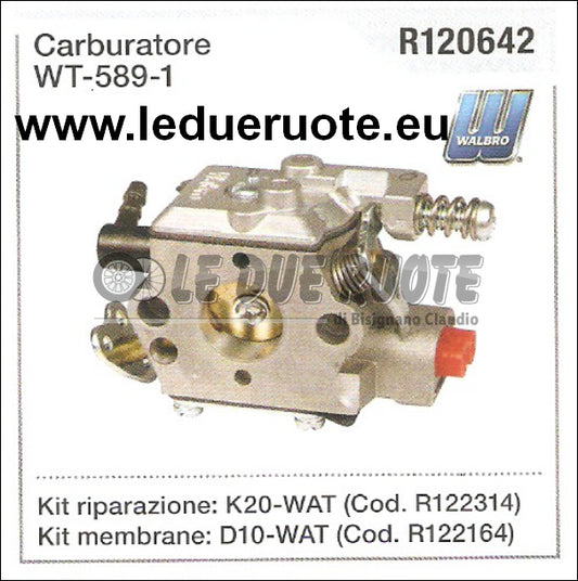 R120642 CARBURATORE A MEMBRANA WALBRO WT - 589 - 1