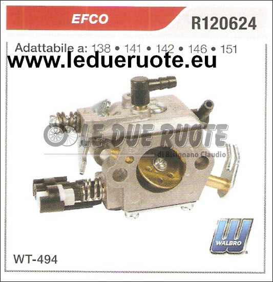 R120624 CARBURATORE A MEMBRANA WT - 494 EFCO 138 141 142 146 151 WALBRO