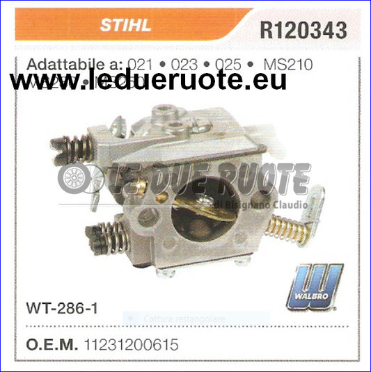 11231200615 CARBURATORE A MEMBRANA WT - 286 - 1 STIHL 021 023 025 MS210
