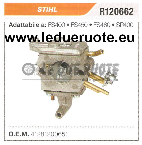 41281200651 CARBURATORE A MEMBRANA STIHL FS400 FS450 FS480 SP400