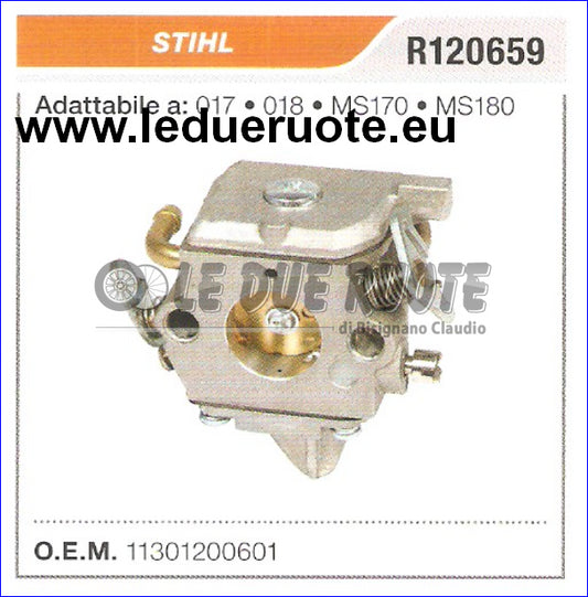 11301200601 CARBURATORE A MEMBRANA STIHL 017 018 MS170 MS180