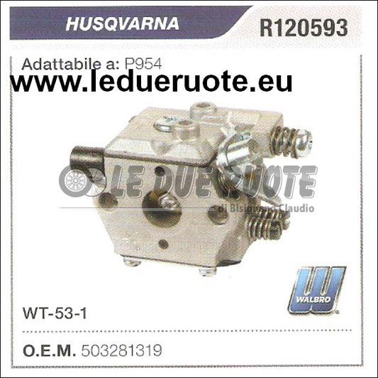 503281319 CARBURATORE A MEMBRANA WT - 53 - 1 HUSQVARNA P954 WALBRO