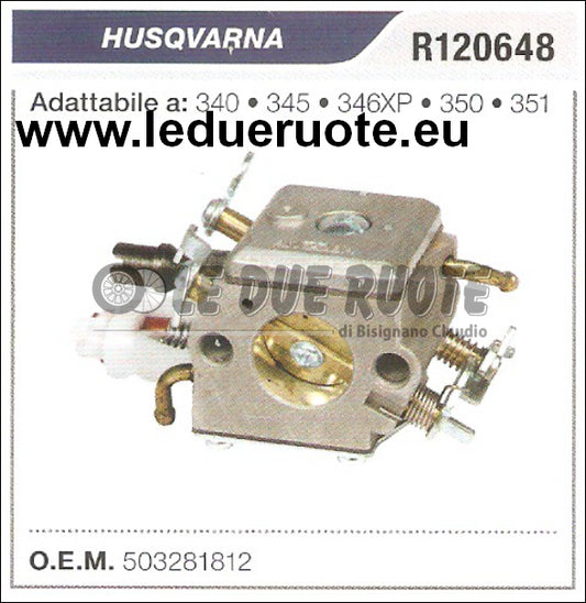 503281812 CARBURATORE A MEMBRANA HUSQVARNA 340 345 346XP 350 351