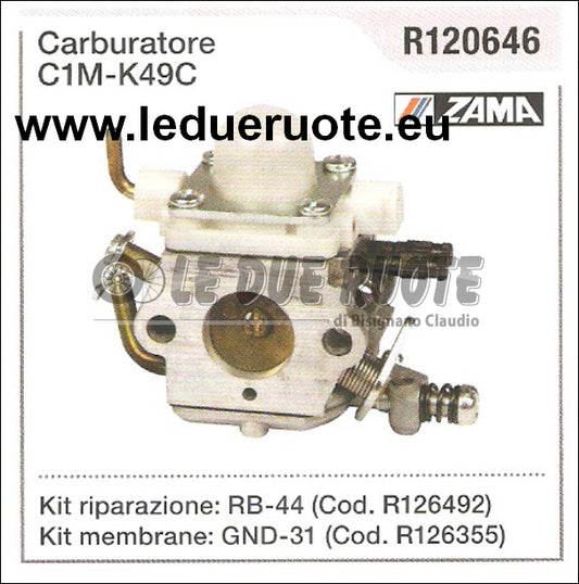 R120646 CARBURATORE A MEMBRANA C1M - K49C ZAMA