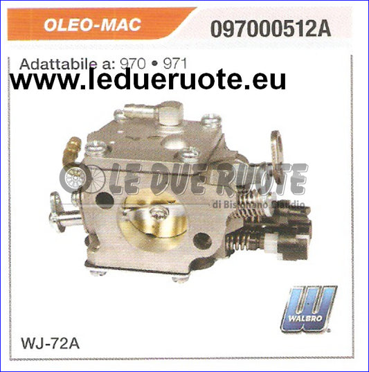 097000512A CARBURATORE A MEMBRANA WJ 72A OLEO MAC 970 971 WALBRO