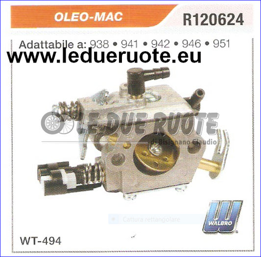 R120624 CARBURATORE A MEMBRANA WT 494 OLEO MAC 938 941 942 946 951 WALBRO