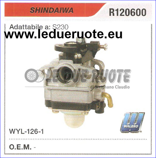 R120600 CARBURATORE A MEMBRANA WYL 126 1 SHINDAIWA S230