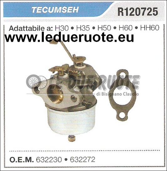 632272 CARBURATORE A VASCHETTA TECUMSEH H30 H35 H50 H60 HH60