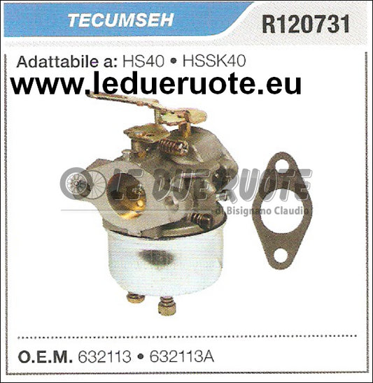632113 CARBURATORE A VASCHETTA TECUMSEH OV490 HS40 HSSK40