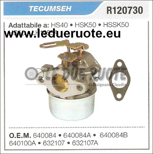 640084A CARBURATORE A VASCHETTA TECUMSEH HS40 HSK50 HSSK50 HS50 LH1955A