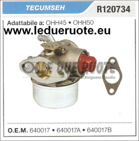 640017B CARBURATORE A VASCHETTA TECUMSEH OHH45 OHH50