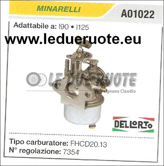 A01022 CARBURATORE A VASCHETTA FHCD20.13 MINARELLI l90 l125 DELL ORTO